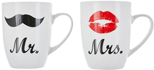 Out of the Blue Becher, Porzellan, Kaffeebecher Mr. und Mrs. Geschenkset