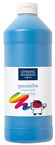 Lefranc Bourgeois - Gouache liquide Essentiel pour enfants - Bouteille 1L - Bleu primaire