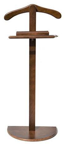 Hagspiel Herrendiener, Kleiderständer Buchenholz, Nußbraun dunkel gebeizt lackiert