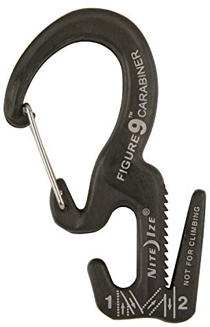 NITE IZE Figure 9 Carabiner Rope Tightener, Black, Small
