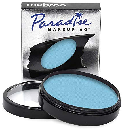 Mehron Makeup Paradise Makeup AQ Face and Body Paint Pro Size | Perfect for, Body Painting, Special FX, Cosplay, and Halloween | Water Activated Face Paint & Body Paint 1.4 oz (40 g) (Light Blue)