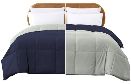 Modern Threads Down Alternative Reversible Comforter Navy/Silver Twin