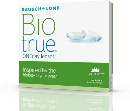 Bausch und Lomb Biotrue ONEday Tageslinsen, sphärische Kontaktlinsen, weich, 90 Stück BC 8.6 mm/DIA 14.2 / -1.25 Dioptrien