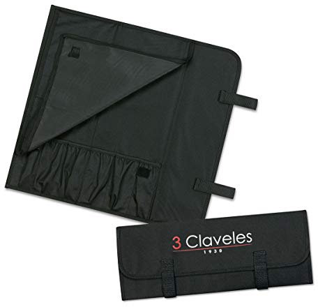 3 Claveles - Estuche Profesional Porta Cuchillos, Lona Rígida Lavable, hasta 6 Piezas