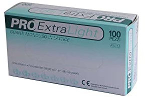 Gima - Pro Extra Light, Guanti in Lattice, Ambidestri, Non Sterili, Finemente Talcati, Taglia Piccola, Confezione 100 Pezzi