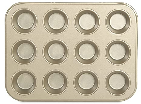Glad Mini Muffin Pan Nonstick - Heavy Duty Metal Cupcake Tin with Small Baking Cups, Mini 12-Cup