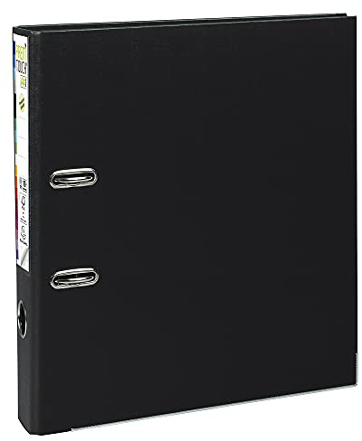 Exacompta 53141E Premium PP-Ordner Prem´Touch. 5 cm schmal DIN A4 Kunststoffbezug außen Papierbezug innen Rückenschild austauschbar Ringordner Aktenordner Briefordner Plastikordner schwarz