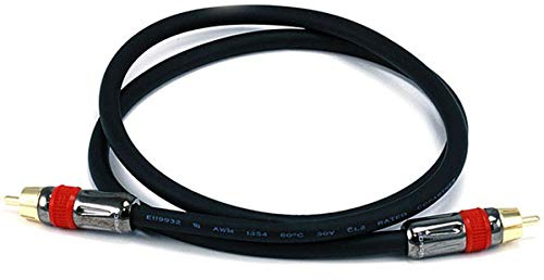 Monoprice 102681 3-Feet RG6 RCA CL2 Rated Digital Coaxial Audio Cable Black