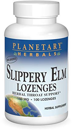 Planetary Herbals Slippery Elm Lozenges, Herbal Throat Support, 100 Lozenge