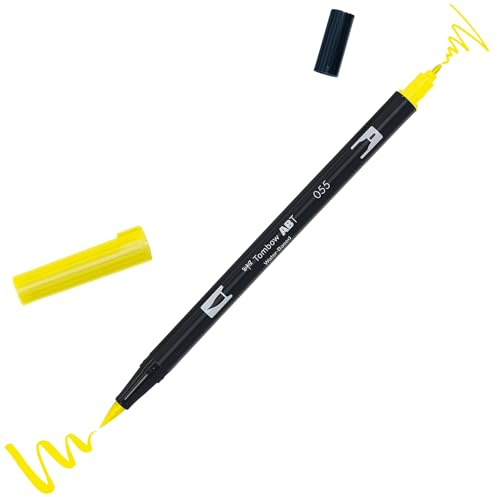 Tombow ABT-055 Fasermaler Dual Brush Pen mit zwei Spitzen, process yellow