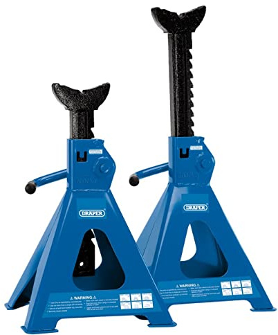 Draper 30883 Ratcheting Axle Stand, 6 Tonne Capacity, 29mm x 107mm Saddle, Pair