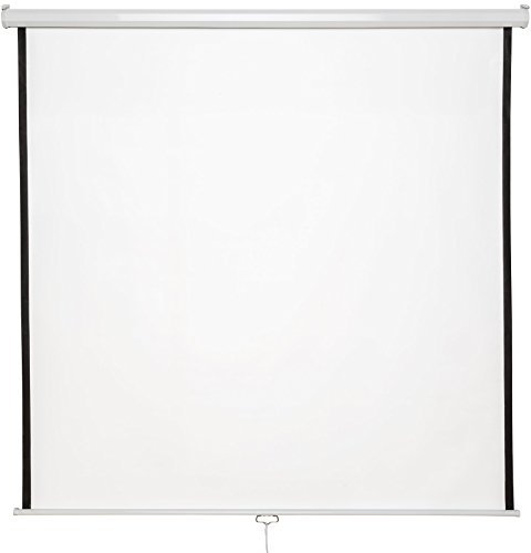 tectake® Heim Kino Zubehör Beamer Leinwand ausziehbar, HDTV & 3D tauglich, Leinwand Rollo, Deckenmontage und Wandmontage, Projektionsleinwand, Gain Faktor 1,0-178 x 178 cm