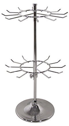 GERSO Theken-Drehständer verchromt für Souvenirs und Geschenkartikel 24 Haken 40cm