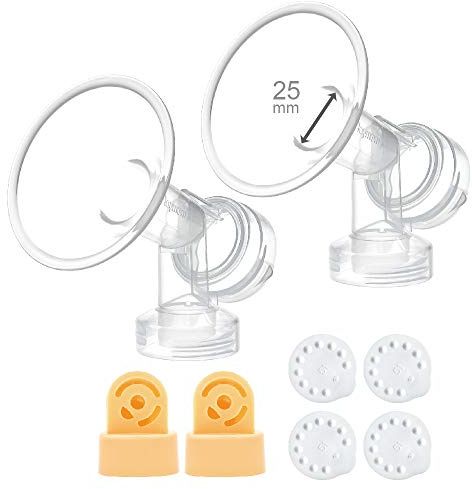 Einteilige Brustauflage mit Ventil und Membran für Medela-Milchpumpen; hergestellt von Maymom (Brusthaube 25mm(nipple diameter 25mm))