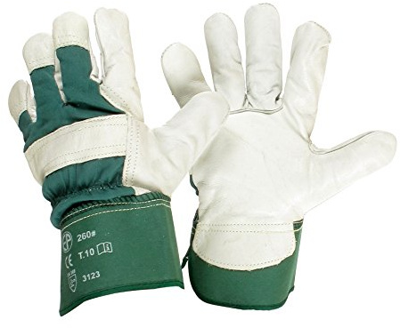 Gants Docker Cuir - Gants de Travail Cuir de Vachette - Pour Travaux de Manutention Lourds - Taille 10/L