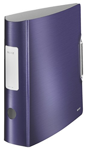 Leitz Qualitäts-Ordner 180° Active Style, A4, Titan Blau, Abgerundeter Rücken mit 8,2 cm Rückenbreite, Gummibandverschluss, Leichtes Polyfoam, 11080069