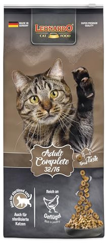 LEONARDO Adult Complete 32/16 [15kg] Katzenfutter | Trockenfutter für Katzen | Alleinfuttermittel für ausgewachsene Katzen Aller Rassen ab 1 Jahr