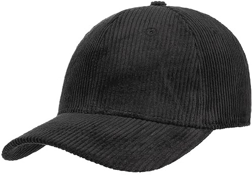 Hutshopping Basic Cord Baseballcap Basecap Cap Baumwollcap Kappe Cordcap (One Size - schwarz)
