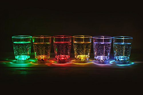12 Piezas LED illuminados Vasos chupitos para Licor Capacidad Aprox. 6 cl | Fiesta LED Intermitente Vasos de Licor | Boda Fiesta de Año Nuevo Juegos de Beber Vaso de Fiesta de la Marca PRECORN