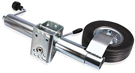 otgerlensker products Roue de jauge de Remorque 300 kg, 60 mm, 79 cm déployé et 54 cm repliée, Roue Caoutchouc 200 mm, Collier Inclus