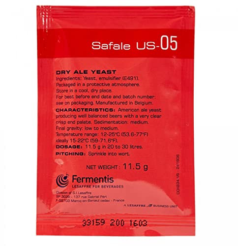 Fermentis Safale U.S.-05 11, 5 g haut-fermenté Levure de bière Levure sèche