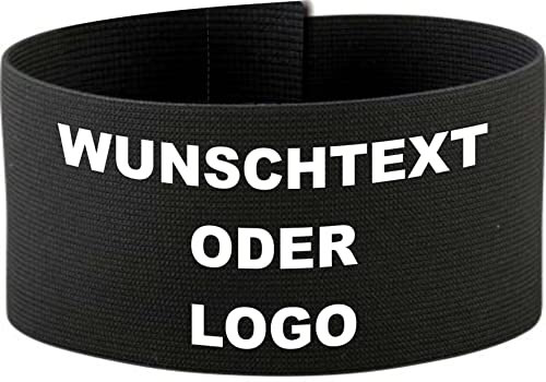 Unbekannt größenverstellbare Armbinde mit Klett (6 cm Höhe) (Farbe schwarz) bedruckt mit IHREM INDIVIDUELLEM TEXT