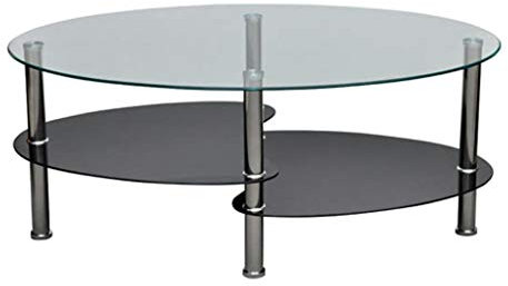 vidaXL Couchtisch Beistelltisch weiß Tisch Wohnzimmertisch Glastisch 3 Platte schwarz