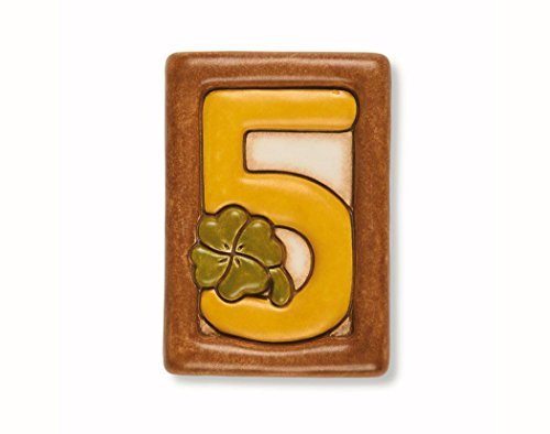 Numero Civico 5 - Segno del Numero Civico in Ceramica Minimalista