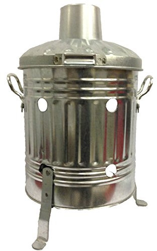 CrazyGadget® Mini Garden Incinerator Small Fire Bin Galvanised 15 Litre 15L Burning Wood Leaves Paper