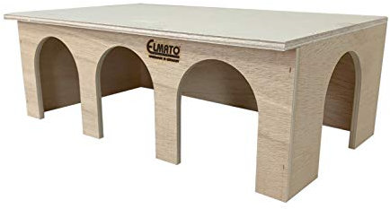 Elmato 10559 Meerschweinbahnhof Nagerhaus Holzhaus Hasen, 45x25x16cm