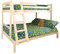 Comfy Living Triple Wooden Pine Bunk Bed 3ft & 4ft in a White Wash finish - Durleigh