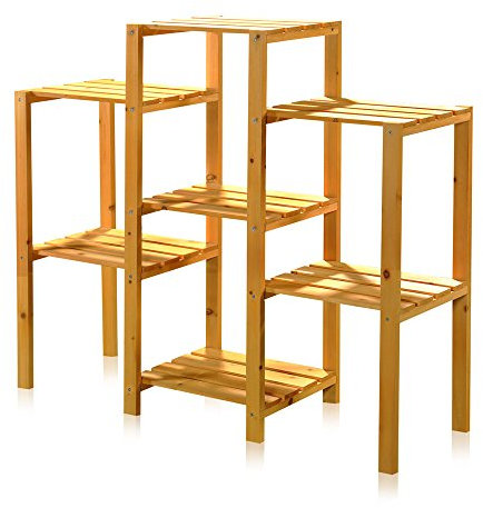 Melko Pflanzentreppe mehrstöckig 97 x 31 x 87 cm Blumenregal Holz Blumentreppe Pflanzregal Blumenleiter Pflanzenständer