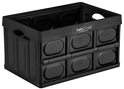 GreenMade InstaCrate Collapsible Storage Container, 12 gal, Black
