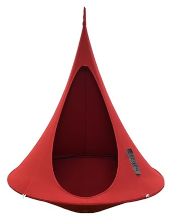 Bebo Cacoon hängande stol – färg natur/vit – viktkapacitet 100 kg – utomhus- och inomhusbruk – hängande kit ingår – aluminiumring för hållbarhet