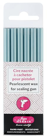 Herbin 35911T - Förpackning med 6 pinnar speciellt vax för vaxpistoler, azurblå