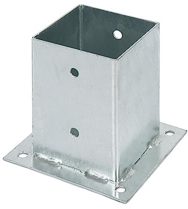 Alberts 216245 Porta palo da avvitare, per pali di legno rotondi o quadrati, zincato a caldo, 101 x 101 mm