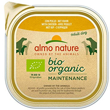 almo nature Bio Organic Maintenance Komplett Nassfutter für Hunde mit Huhn, 9er Pack (9 x 300 g)