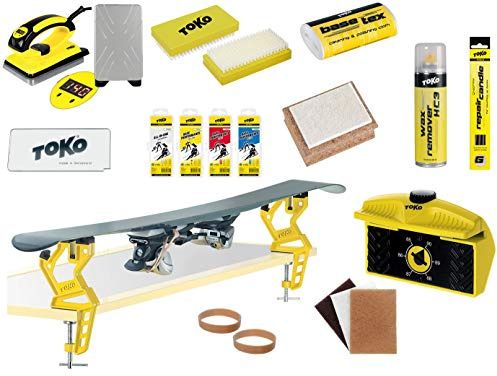 TOKO Geschenke-Set Skiwax Deluxe Set 15-teilig mit Digital Wachsbügeleisen Skispanner und Kantenschärfer