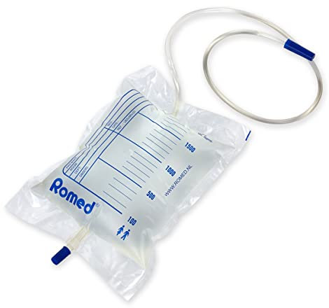 Romed Urinbeutel 2 Liter mit Ventil und Ablasshahn (10 Stück)