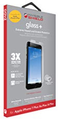 ZAGG Glass+ Screen Protector for iPhone 8 Plus/ 7 Plus/ 6s Plus/ 6 Plus – Extreme Impact & Scratch Protection – Easy to Apply – InvisibleShield - Seamless Touch Sensitivity