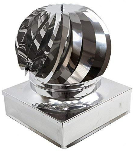 COMIGNOLO GIREVOLE ACCIAIO ZINCATO QUADRATO FUMAIOLO ASPIRATORE CANNE FUMARIE (cm 22 x 22)