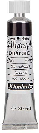Schmincke – Calligraphy Gouache - feinste Kalligraphie-Gouache, Samtschwarz - 20 ml