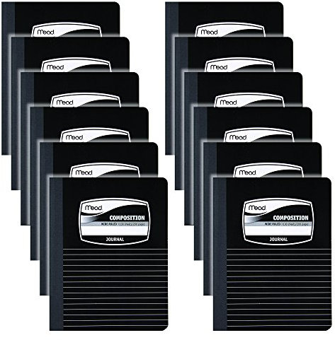 Mead komposition bok, dagbok/anteckningsbok, 9-3/4 x 7-1/2, svart marmor, 12-pack (09920)