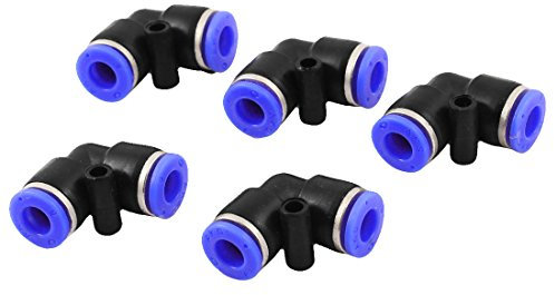 Sourcingmap 5 Pcs Air Pneumatic 6mm L Shaped Push in Elbow Connector Tube Fittings