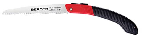 BERGER Klappsäge 64650 | 180 mm Handsäge Holz | Kleine Astsäge klappbar | Holzsäge mit grober Zahnung, Hochleistungssägeblatt & Sicherungsverriegelung | Baumsäge für Garten & Forst