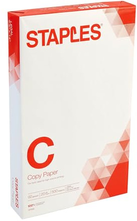 Staples Copy Paper, 8.5x14 Inch Legal Size, 20 lb., For Office & School