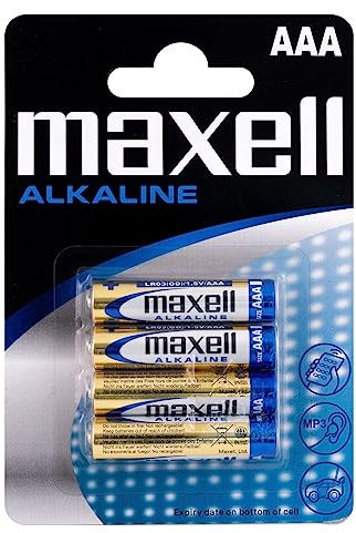 Maxell LR03-B4MXL - Pila alcalina AAA, 1.5V, pack de 4 unidades
