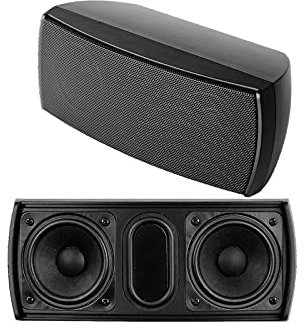 OMNITRONIC OD-22 Wandlautsprecher 8Ohm schwarz | 1 Stück | Wetterfester Lautsprecher mit Halterung, 2,5 Breitbandlautsprecher, 15 W RMS