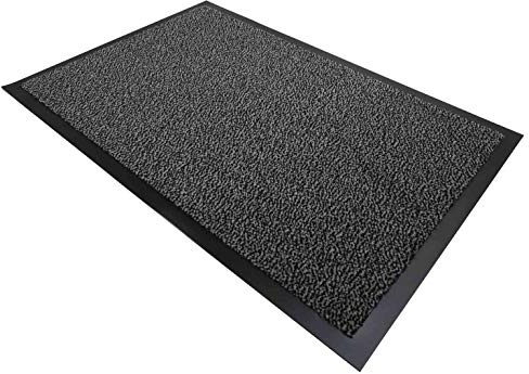 Casatessile Nevada Zerbino tappeto asciugapassi rettangolare Zerbino Antiscivolo per Ingresso, Interno Esterno per Casa o Ufficio - GRIGIO, 40x70 cm.