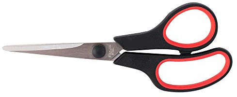 D.RECT Schere 16 cm - Papierschere aus Edelstahl – Schneiderschere mit Gummigriff – Schulschere für Büro, Schule & Zuhause – für Papier, Folie & Karton